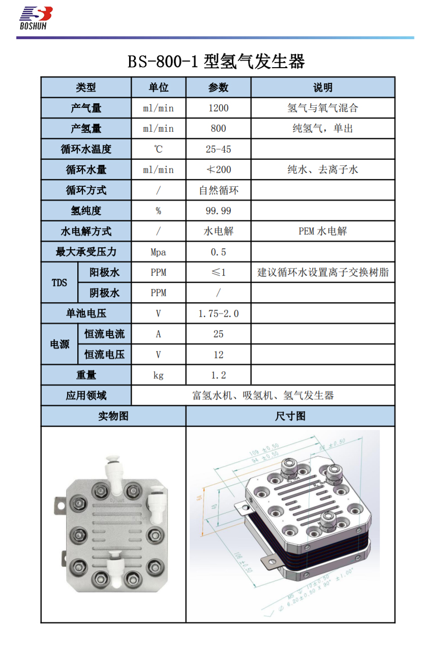 800水電解槽參數(shù)