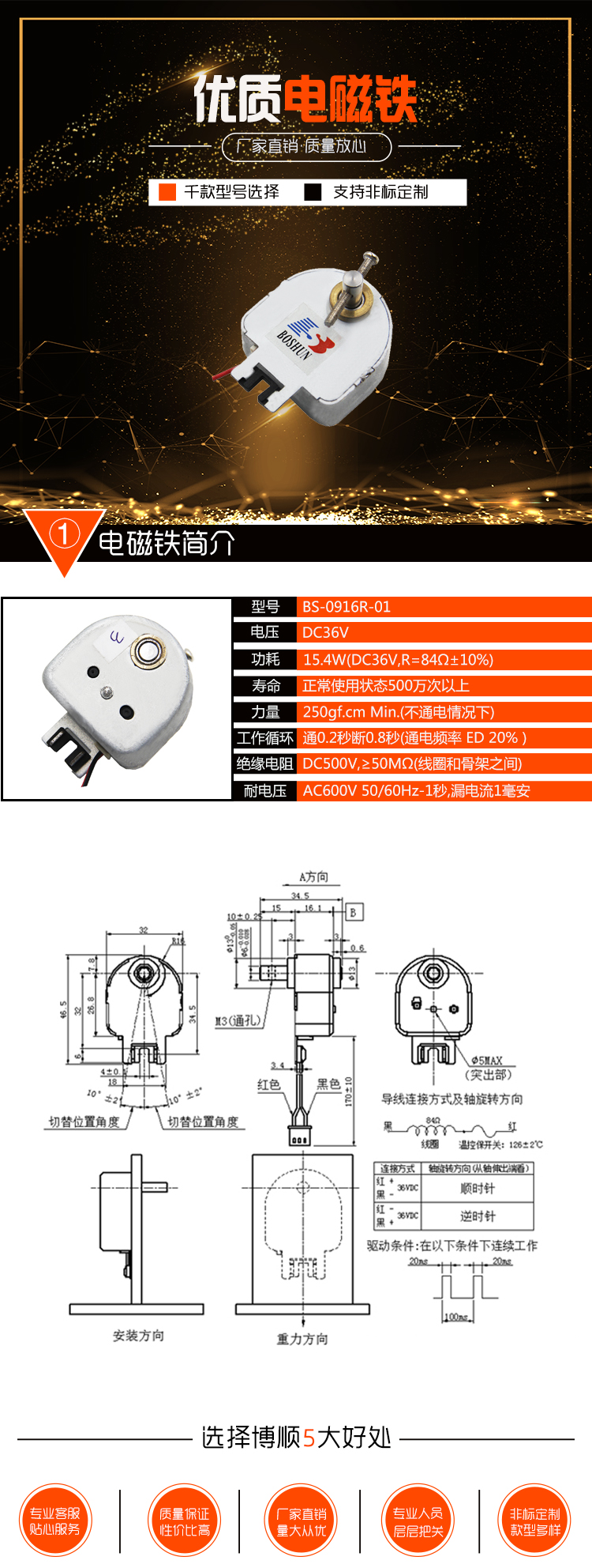 轉式電磁鐵BS-0916R-01