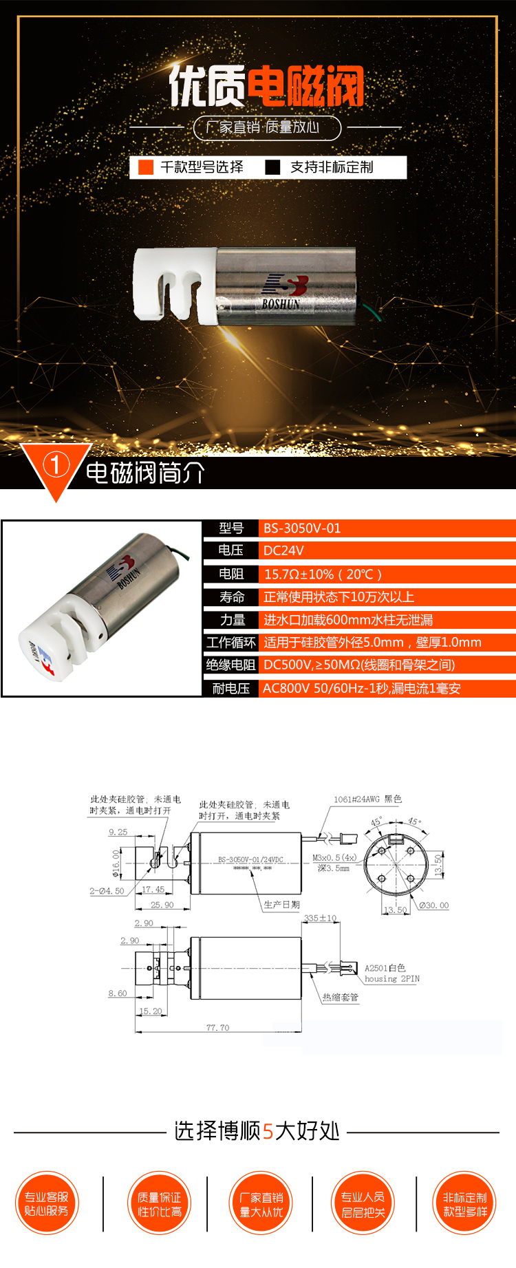 醫(yī)用設(shè)備夾管閥BS-3050V-01