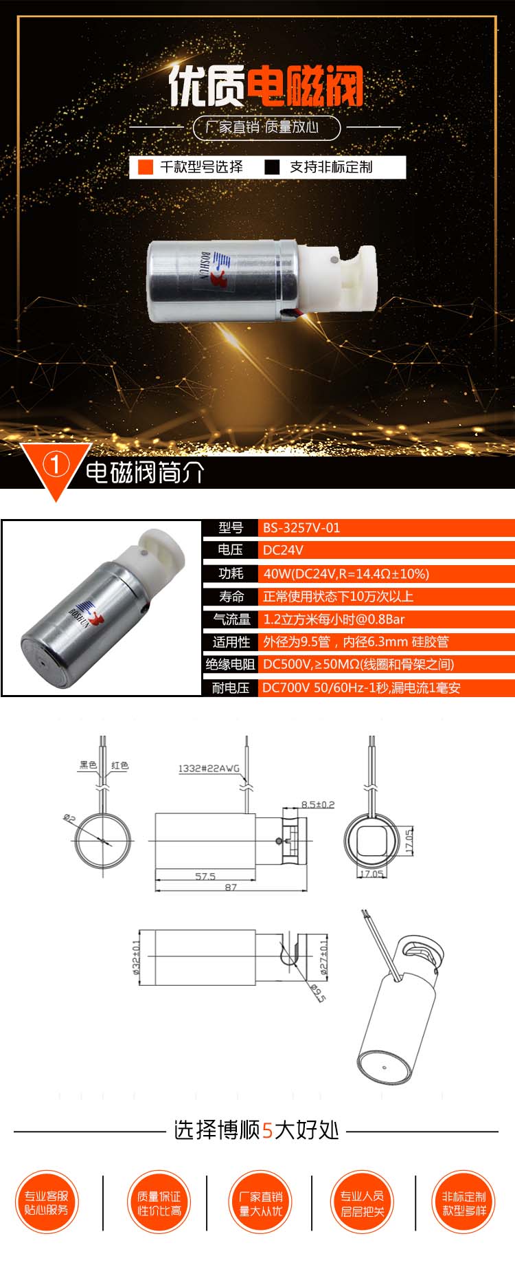  BS-3257V-01醫(yī)療設(shè)備夾管閥